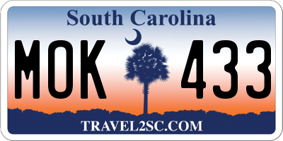 SC license plate MOK433