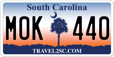 SC license plate MOK440