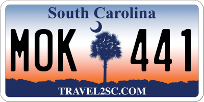 SC license plate MOK441