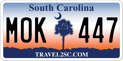 SC license plate MOK447