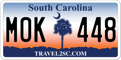 SC license plate MOK448