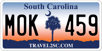 SC license plate MOK459