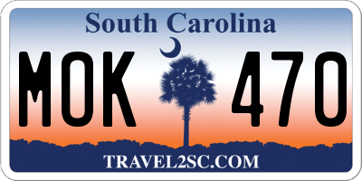 SC license plate MOK470