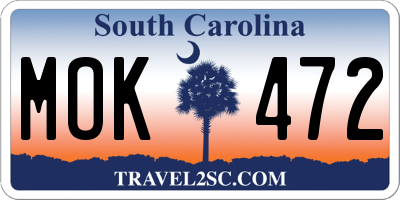SC license plate MOK472