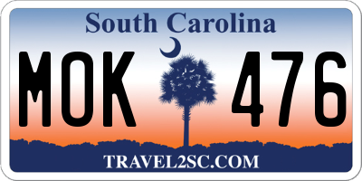 SC license plate MOK476