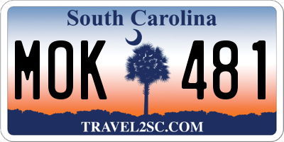 SC license plate MOK481