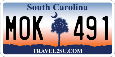 SC license plate MOK491