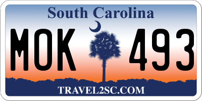SC license plate MOK493