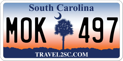 SC license plate MOK497