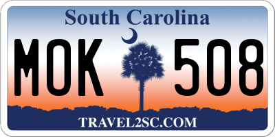 SC license plate MOK508