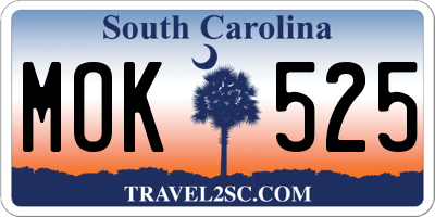 SC license plate MOK525