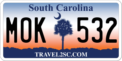 SC license plate MOK532