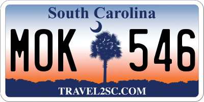 SC license plate MOK546