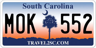 SC license plate MOK552