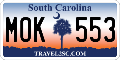 SC license plate MOK553
