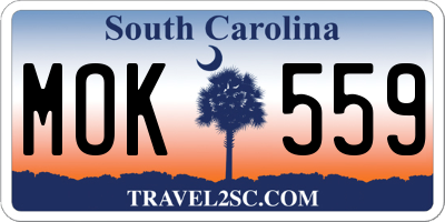 SC license plate MOK559