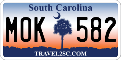 SC license plate MOK582