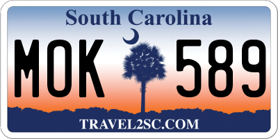 SC license plate MOK589