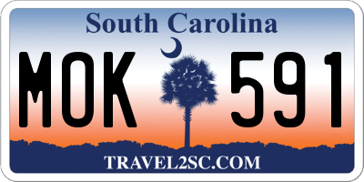 SC license plate MOK591
