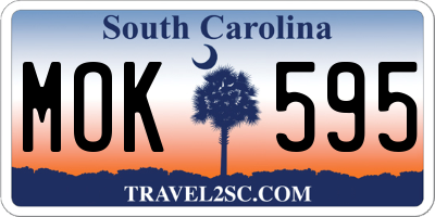 SC license plate MOK595