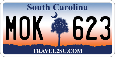 SC license plate MOK623