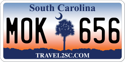 SC license plate MOK656
