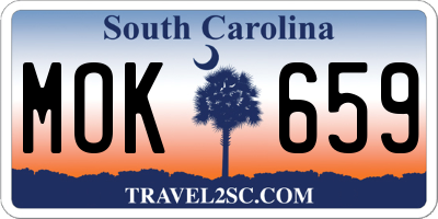 SC license plate MOK659