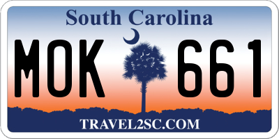 SC license plate MOK661