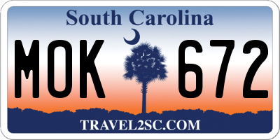 SC license plate MOK672