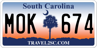 SC license plate MOK674