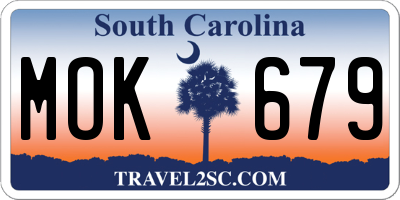 SC license plate MOK679