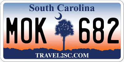 SC license plate MOK682