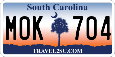 SC license plate MOK704