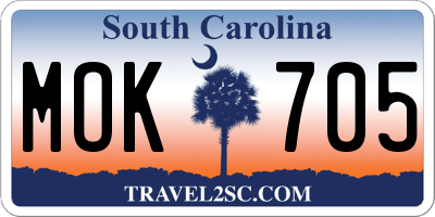 SC license plate MOK705