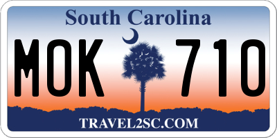 SC license plate MOK710