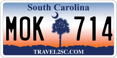 SC license plate MOK714