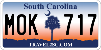 SC license plate MOK717