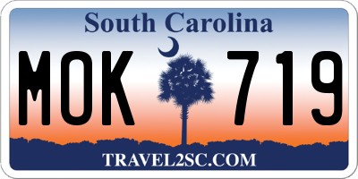 SC license plate MOK719