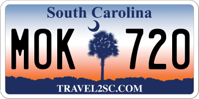 SC license plate MOK720