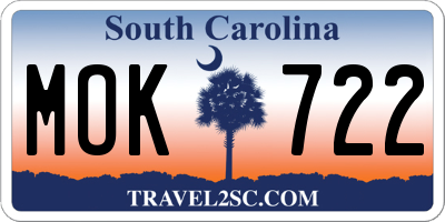 SC license plate MOK722