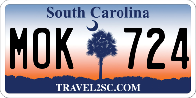 SC license plate MOK724