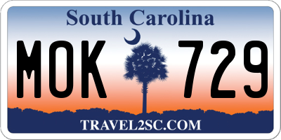 SC license plate MOK729