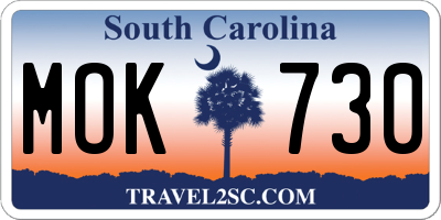 SC license plate MOK730