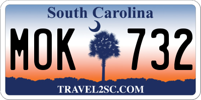 SC license plate MOK732
