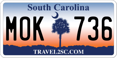 SC license plate MOK736