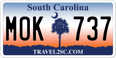SC license plate MOK737