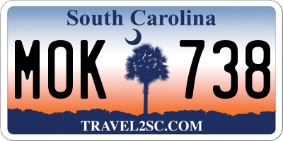SC license plate MOK738