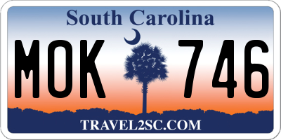 SC license plate MOK746