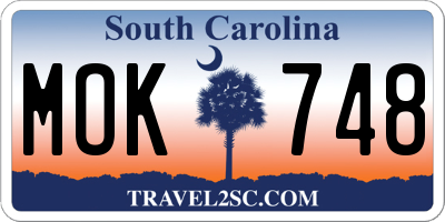 SC license plate MOK748