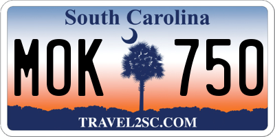 SC license plate MOK750